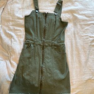 TINSELTOWN Green Denim Overall Dress